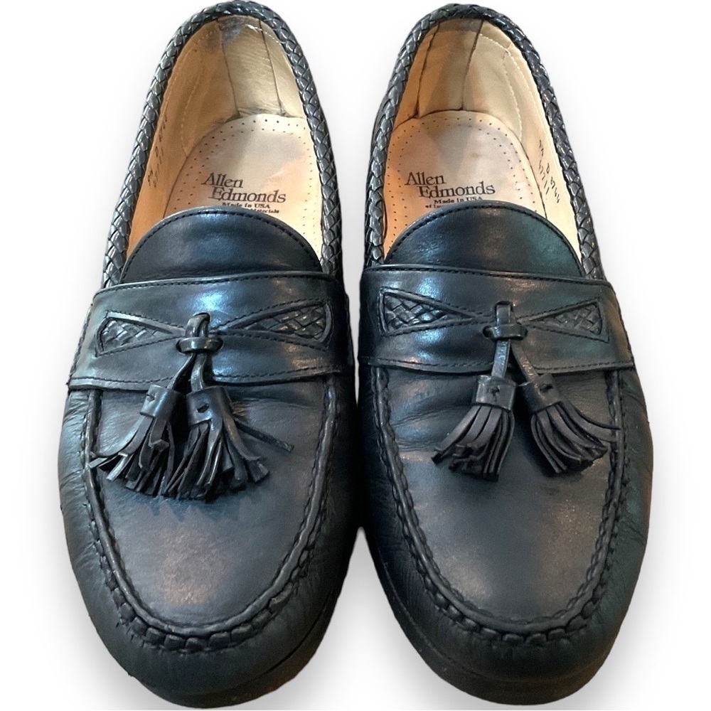 Allen Edmonds Maxfield Black Leather Loafers Shoes Tassels Men’s 9.5 EUC